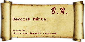 Berczik Márta névjegykártya