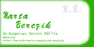 marta berczik business card